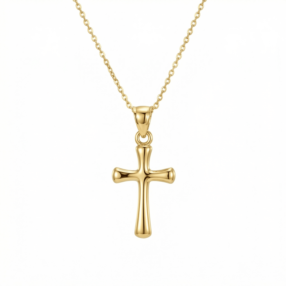 Small Cross Necklace for Women in 18K Gold Vermeil. Tarnish-resistant, perfect for daily wear.
