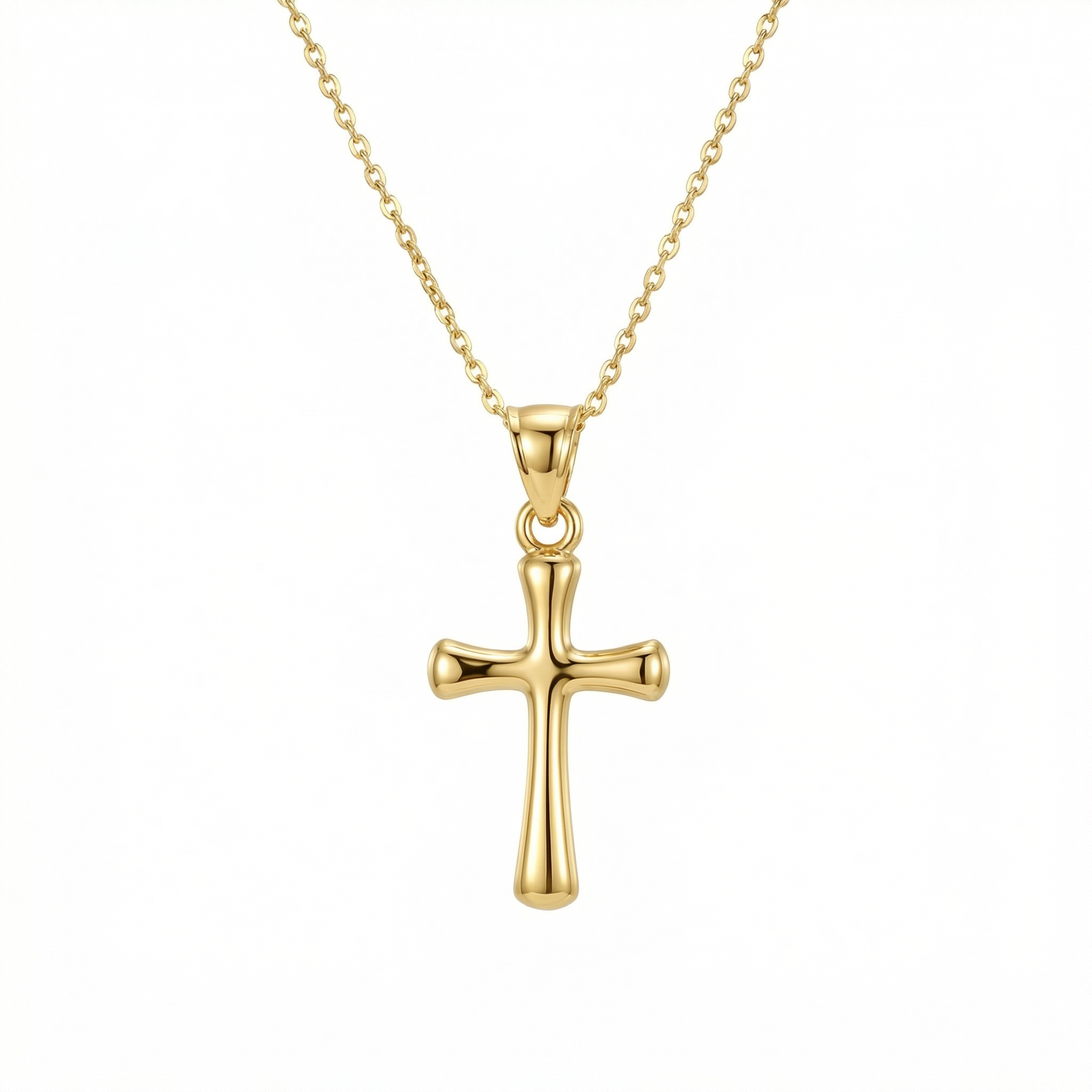 Small Cross Necklace for Women in 18K Gold Vermeil. Tarnish-resistant, perfect for daily wear.