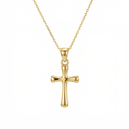 Small Cross Necklace for Women in 18K Gold Vermeil. Tarnish-resistant, perfect for daily wear.