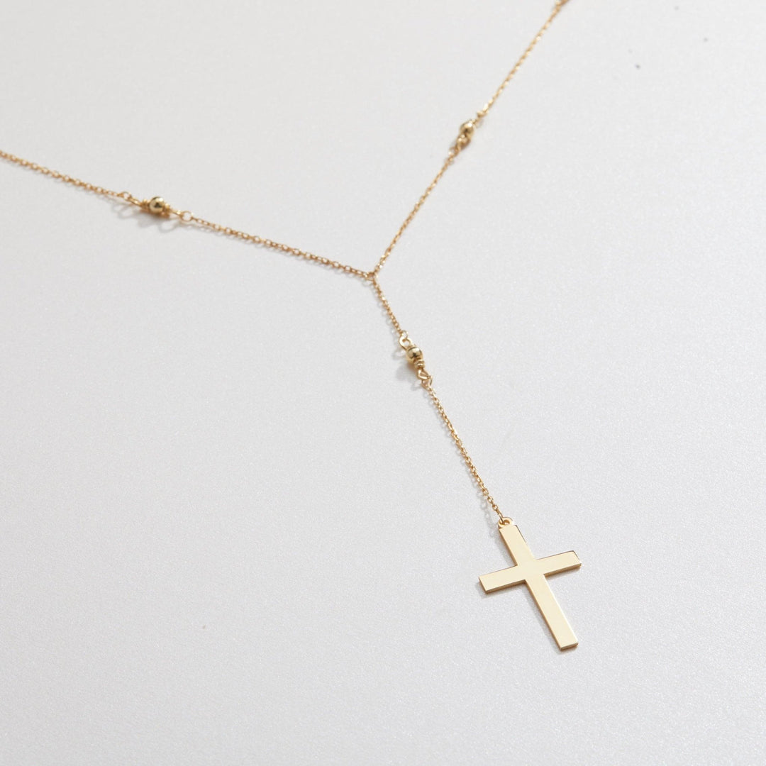 Cross Pendant Necklace styled with complementary pieces in 18K Gold Vermeil. Hypoallergenic, no green marks, layered looks.