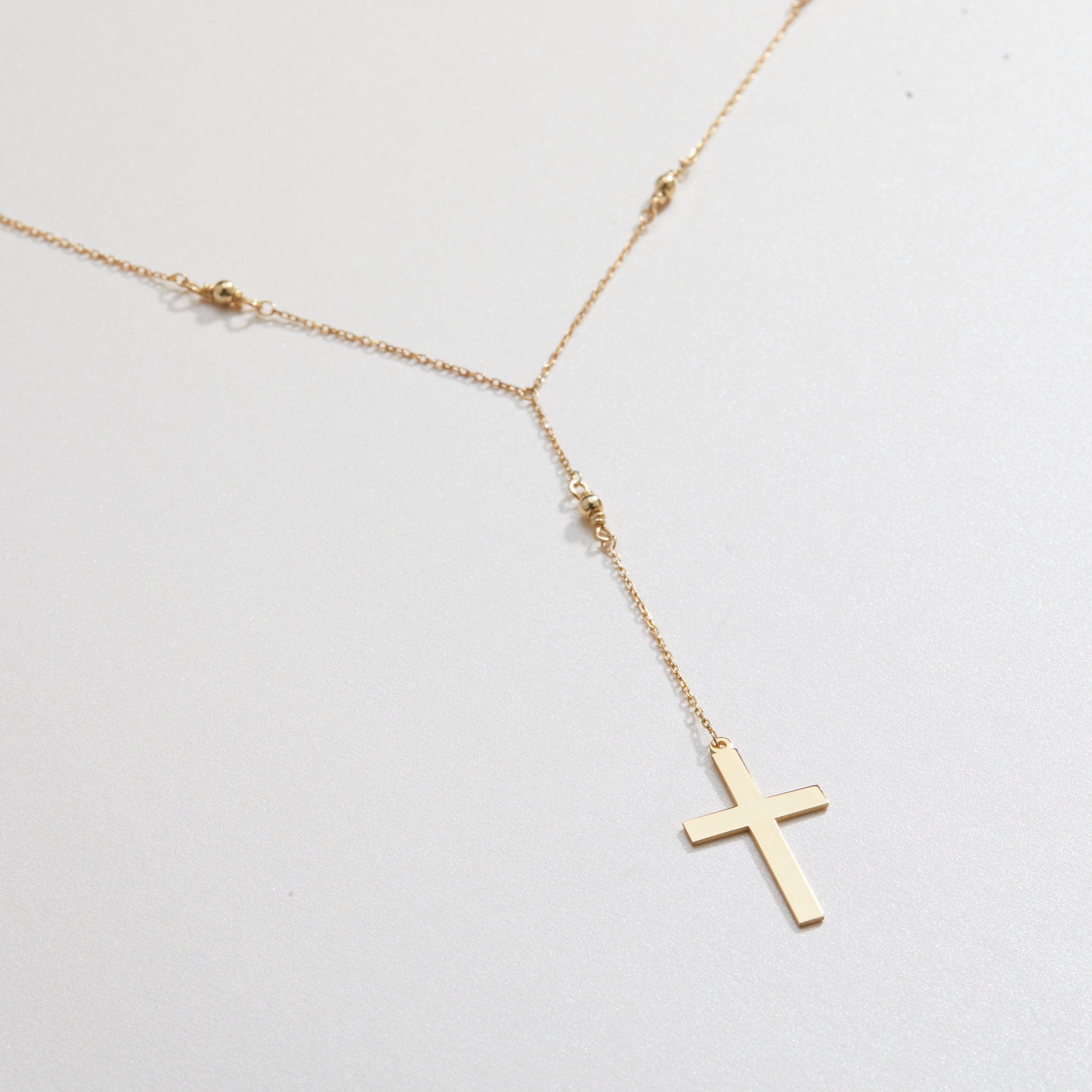 Cross Pendant Necklace styled with complementary pieces in 18K Gold Vermeil. Hypoallergenic, no green marks, layered looks.
