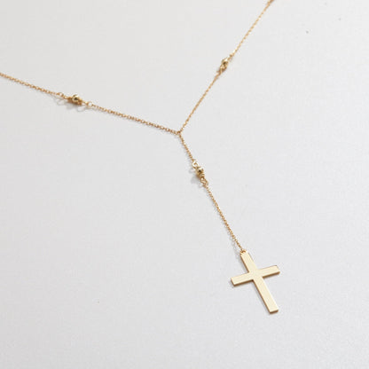 Cross Pendant Necklace styled with complementary pieces in 18K Gold Vermeil. Hypoallergenic, no green marks, layered looks.