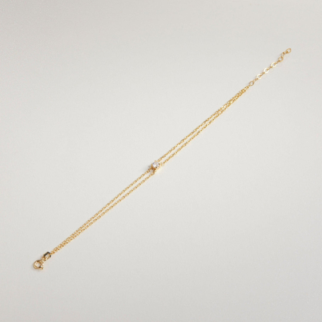 The CZ Diamond Bracelet as a wedding gift in 18K Gold Vermeil. Safe for sensitive skin, made for keeping.