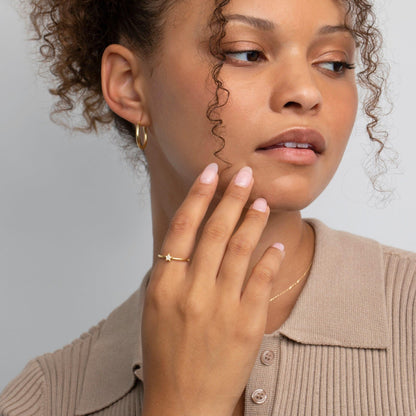 Dainty Star Pavé Ring in Glamour Jewelry House gift box — 18K Gold Vermeil graduation gift. Hypoallergenic, no green marks.