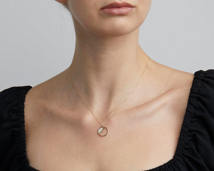 The Dainty Evil Eye Sun Necklace styled in 18K Gold Vermeil — elegant everyday jewelry. Hypoallergenic, no green marks.