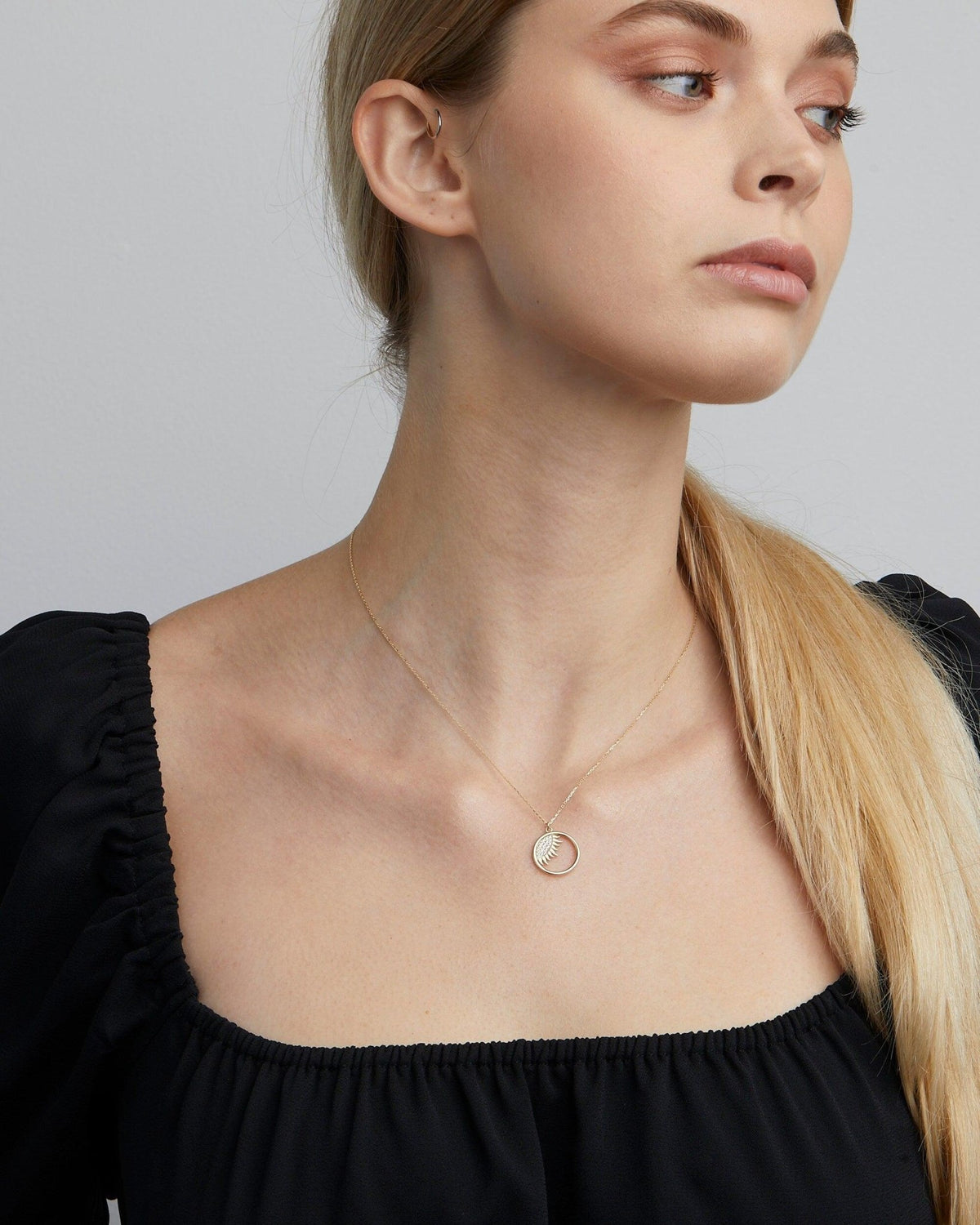 Dainty Evil Eye Sun Necklace in Glamour Jewelry House gift box — 18K Gold Vermeil graduation gift. Tarnish-resistant.