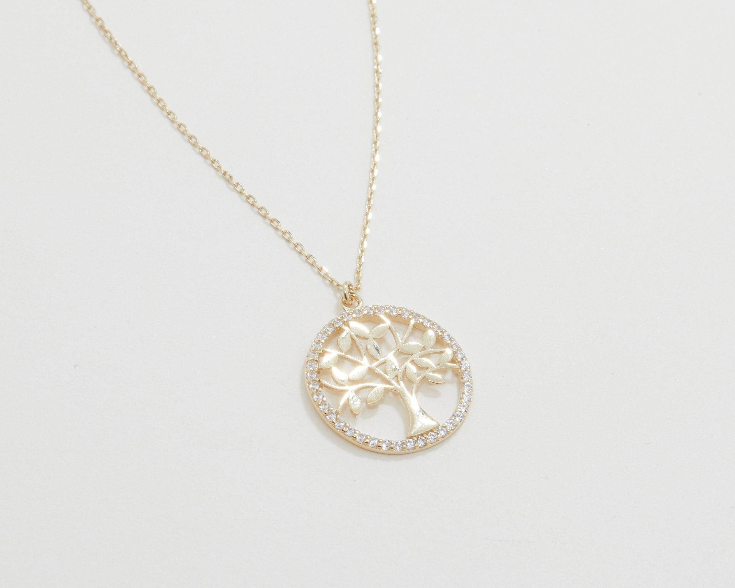 The Dainty Tree of Life Necklace styled in 18K Gold Vermeil — elegant everyday jewelry. Hypoallergenic, no green marks.