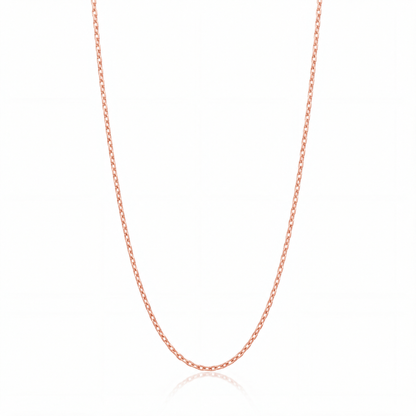 Diamond Cut Cable Chain Necklace in rose gold — 2 mm faceted cable chain.