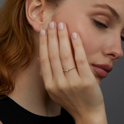The Diamond Beaded Band Ring as a graduation gift in 18K Gold Vermeil. Tarnish-resistant, made for keeping.