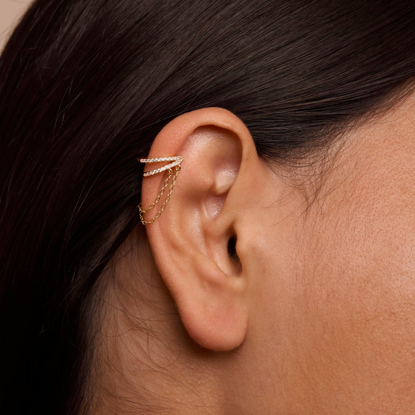 Ear Cuff Chunky Huggie Hoops as a thoughtful birthday gift in 18K Gold Vermeil. Hypoallergenic for sensitive ears.