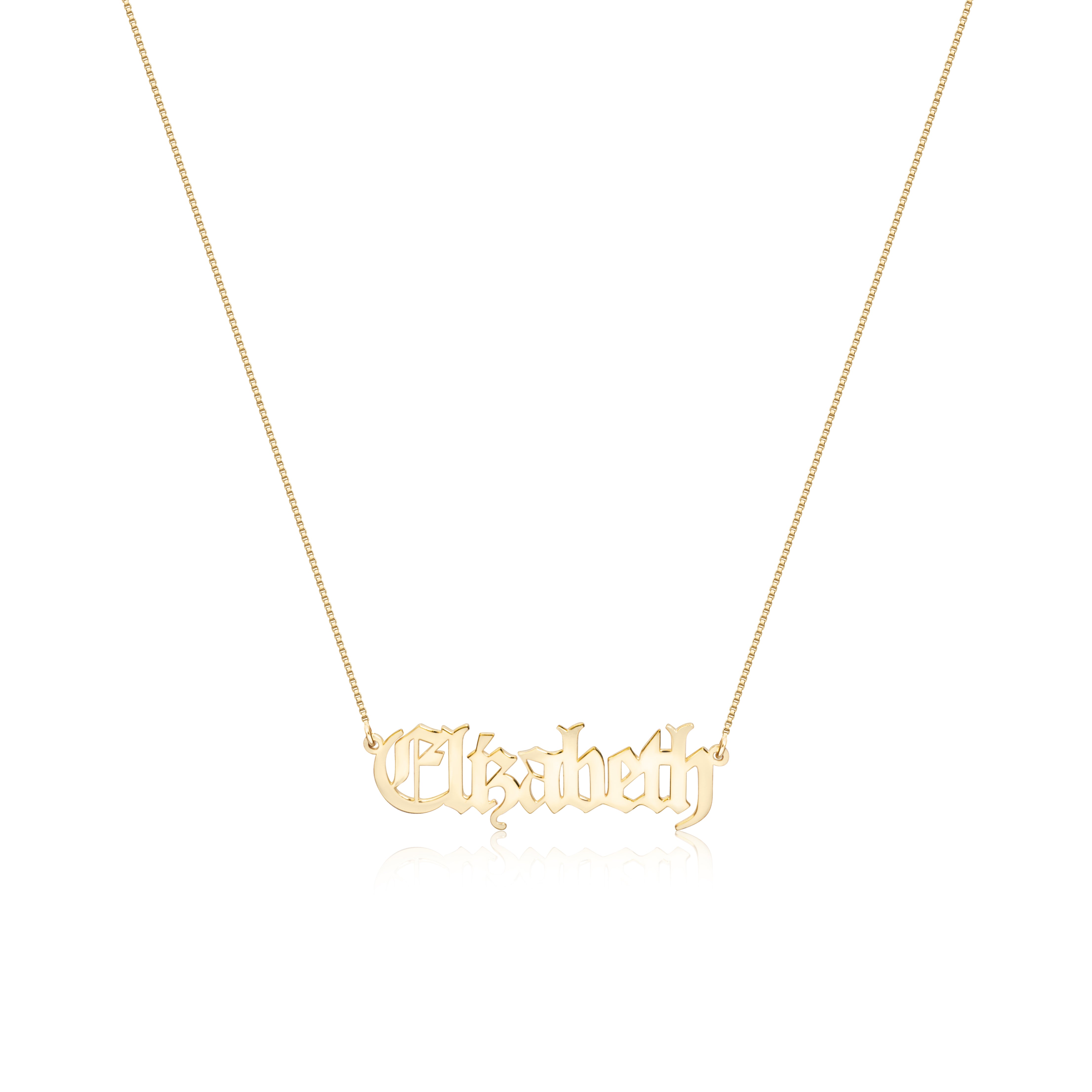 Old English Name Necklace - 18K Gold Vermeil
