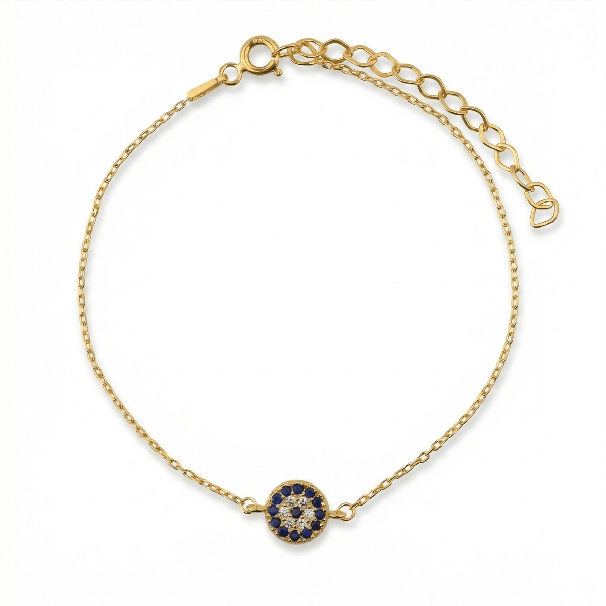 Evil Eye Bracelet in 18K Gold Vermeil. Tarnish-resistant, perfect for daily wear.