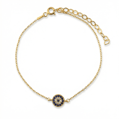 Evil Eye Bracelet in 18K Gold Vermeil. Tarnish-resistant, perfect for daily wear.