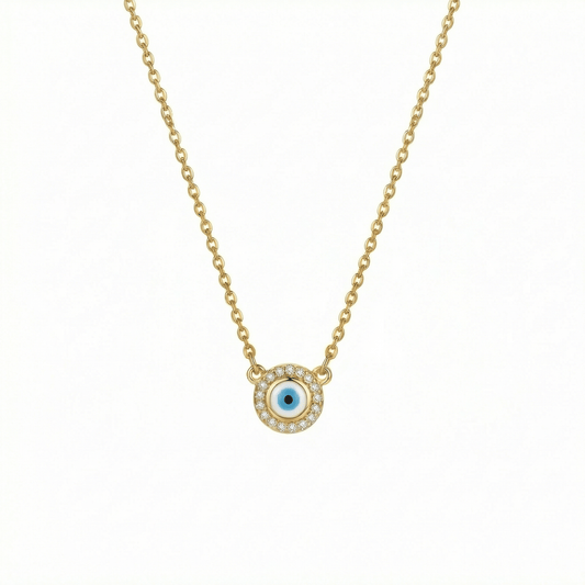 Evil Eye Necklace in 18K Gold Vermeil. Tarnish-resistant, perfect for daily wear.
