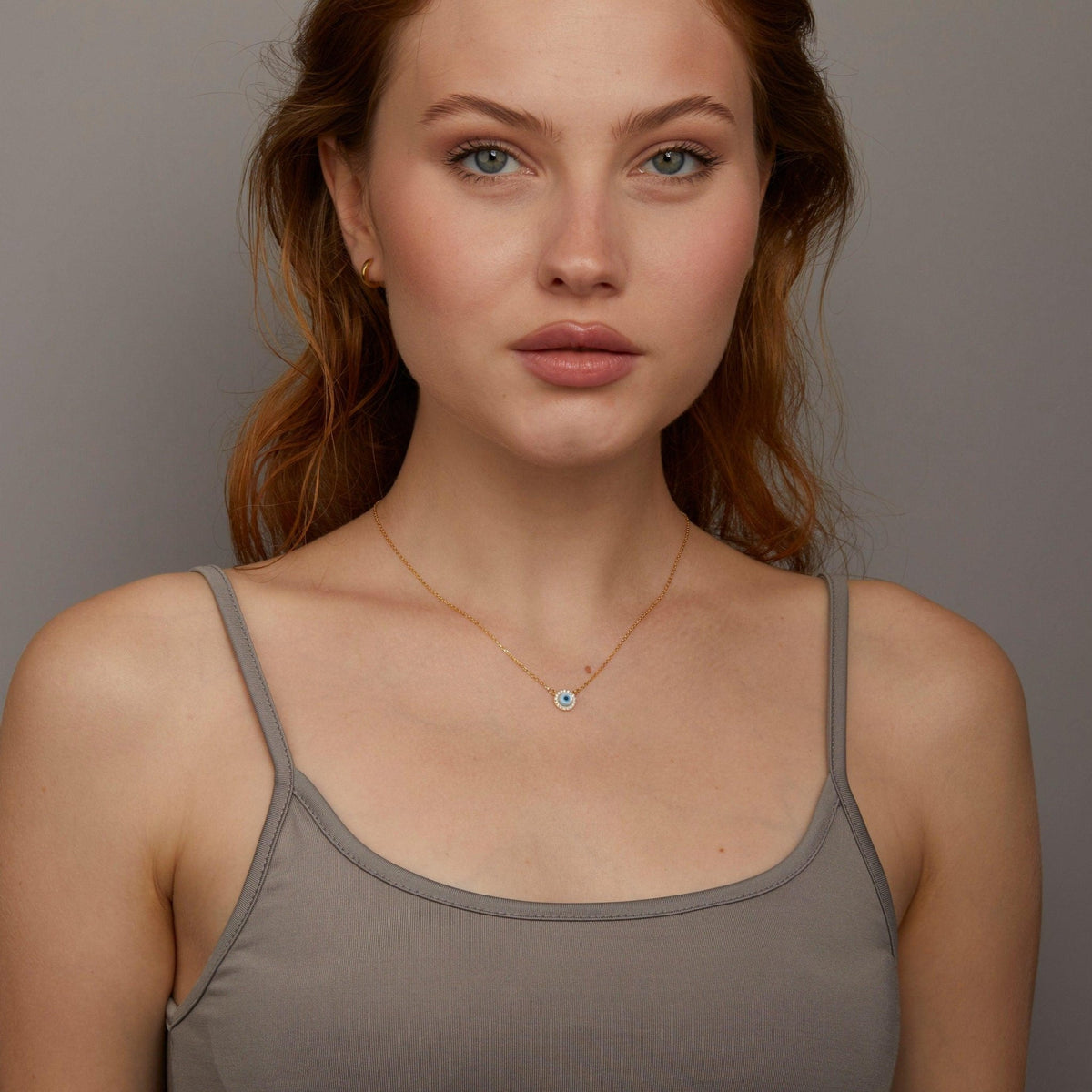 Evil Eye Necklace in Glamour Jewelry House gift box — 18K Gold Vermeil graduation gift. Tarnish-resistant.