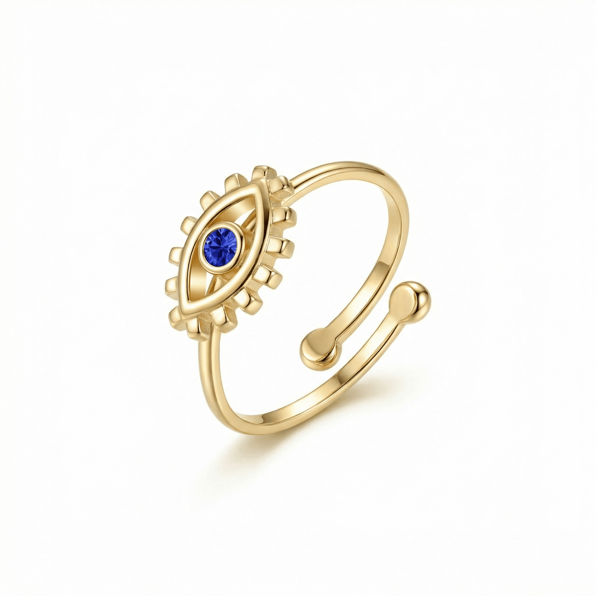 Evil Eye Ring in 18K Gold Vermeil. Tarnish-resistant, perfect for daily wear.