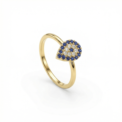 Evil Eye Stackable Ring in 18K Gold Vermeil. Tarnish-resistant, perfect for daily wear.