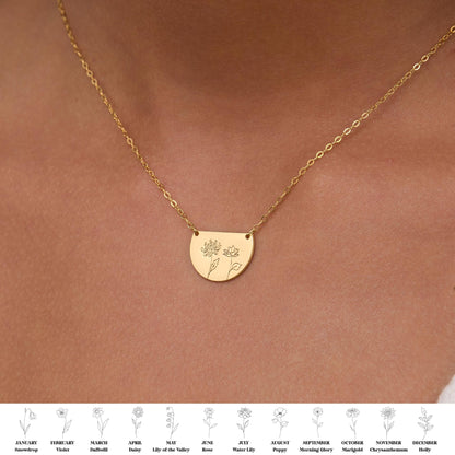 Family Birth Flower Necklace in Glamour Jewelry House gift box — 18K Gold Vermeil mother's day gift. Tarnish-resistant.