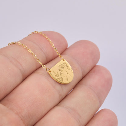 The Family Birth Flower Necklace as a wedding gift in 18K Gold Vermeil. Safe for sensitive skin, made for keeping.
