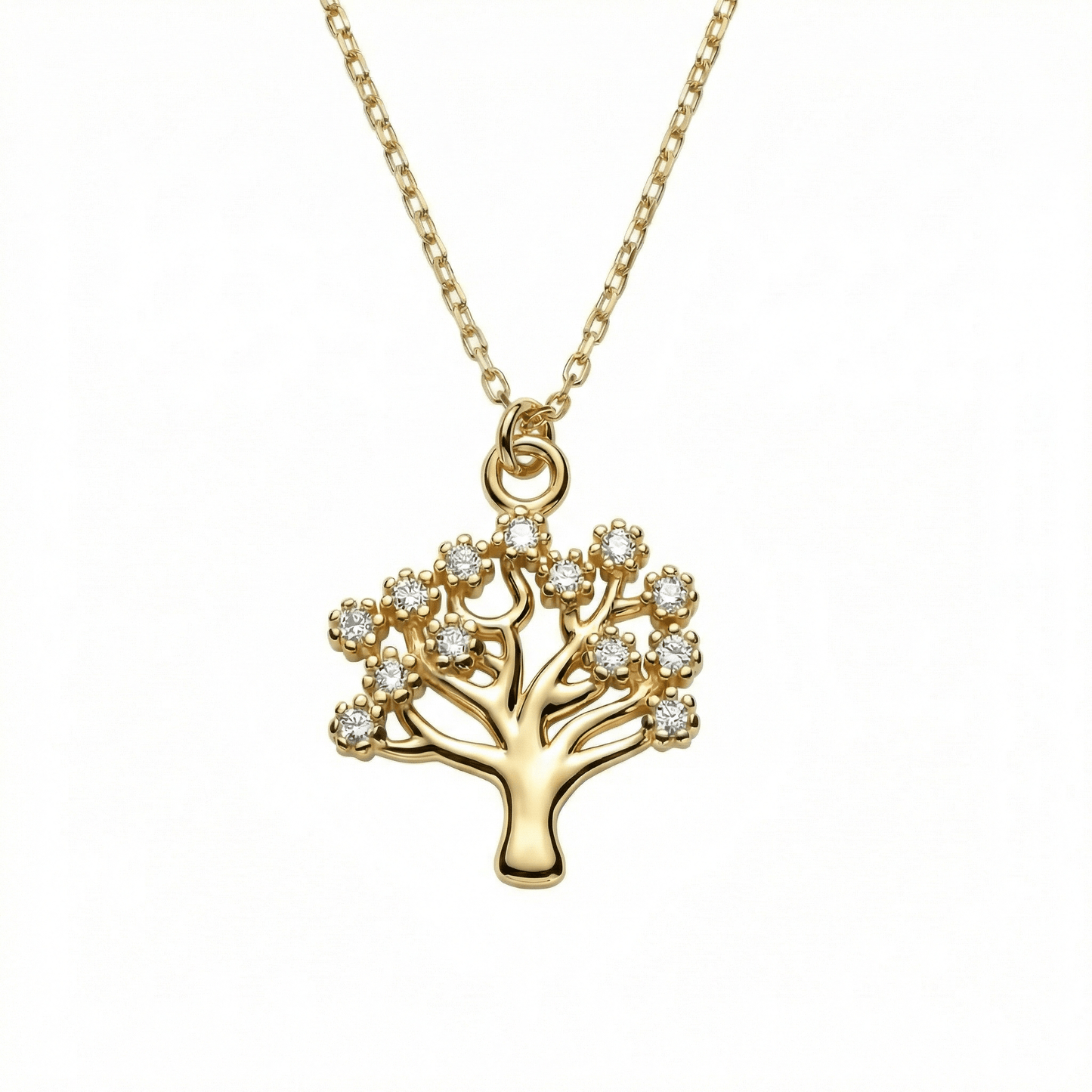 Family Tree Necklace in 18K Gold Vermeil. Tarnish-resistant, perfect for daily wear.