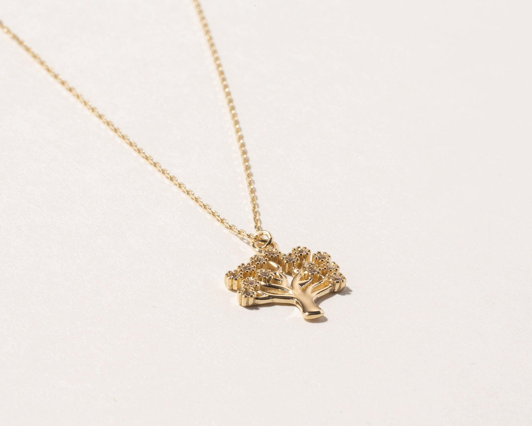 The Family Tree Necklace as a mother's day gift in 18K Gold Vermeil. Safe for sensitive skin, made for keeping.