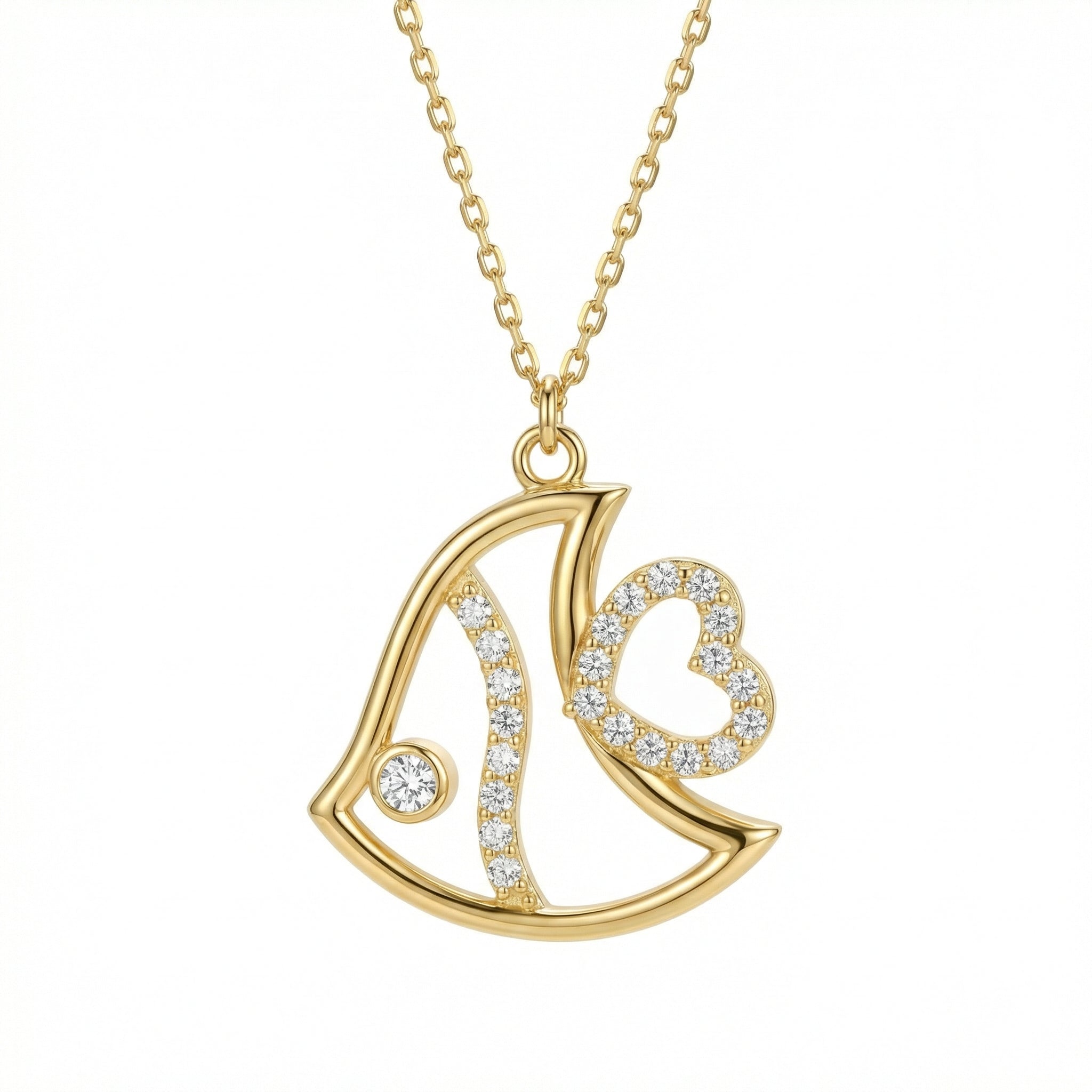Fish Necklace in 18K Gold Vermeil. Tarnish-resistant, perfect for daily wear.