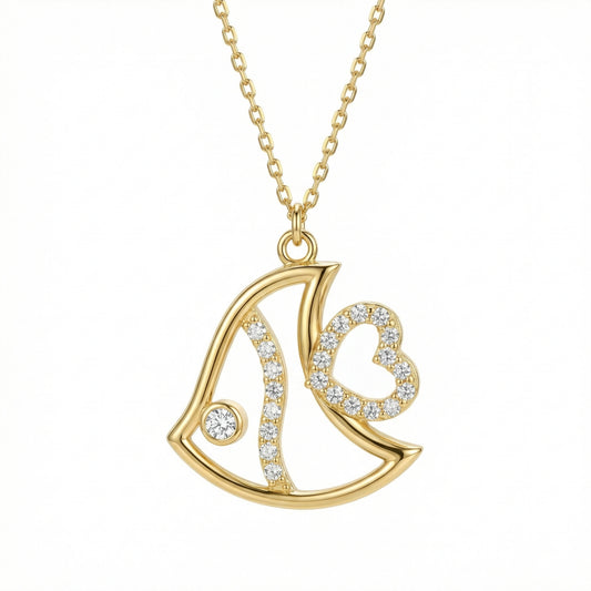 Fish Necklace in 18K Gold Vermeil. Tarnish-resistant, perfect for daily wear.