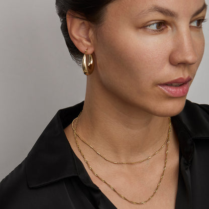 Everyday gold chain necklace - flat link chain layering necklace