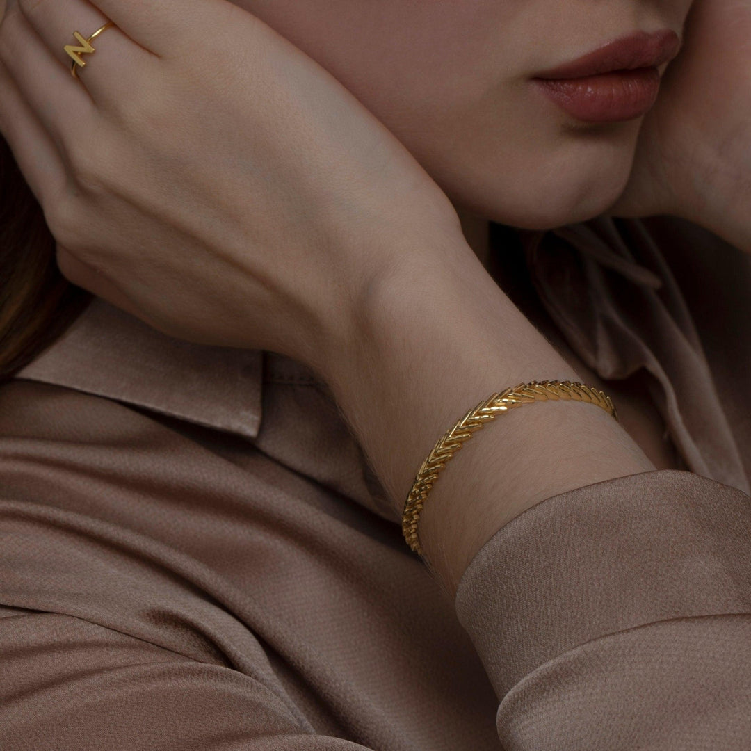 Foxtail Bracelet in Glamour Jewelry House gift box — 18K Gold Vermeil anniversary gift. Tarnish-resistant.