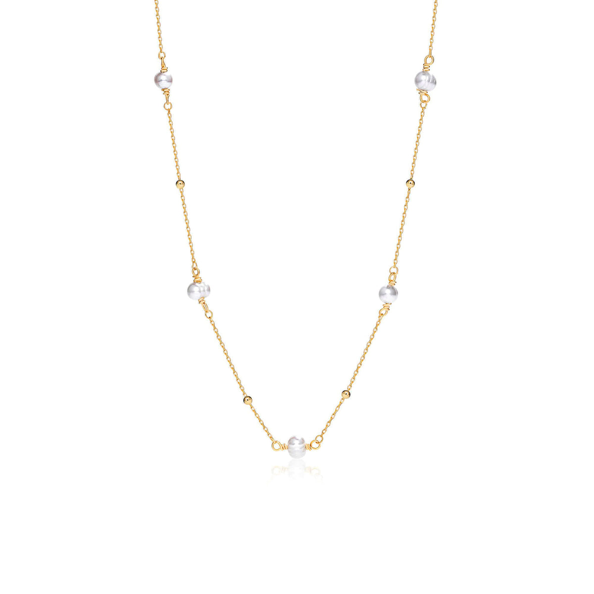 Freshwater Pearl Satellite Necklace in 18K Gold Vermeil with Freshwater Pearl. Tarnish-resistant, perfect for daily wear.