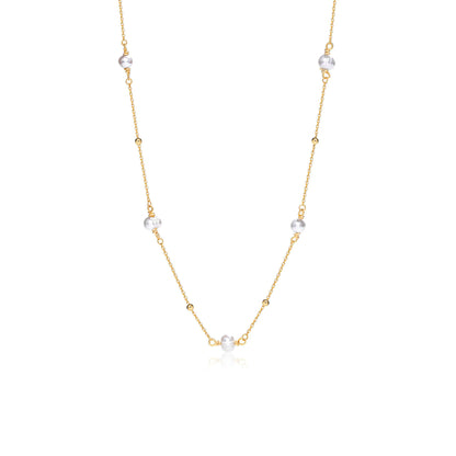 Freshwater Pearl Satellite Necklace in 18K Gold Vermeil with Freshwater Pearl. Tarnish-resistant, perfect for daily wear.