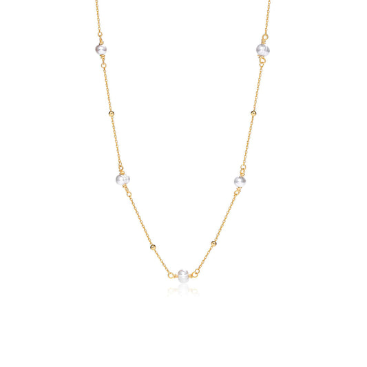 Freshwater Pearl Satellite Necklace in 18K Gold Vermeil with Freshwater Pearl. Tarnish-resistant, perfect for daily wear.