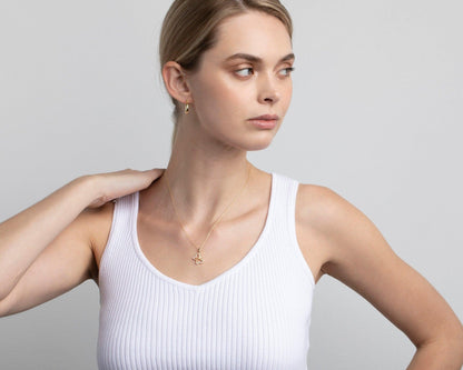 The Gold Butterfly Necklace styled in 18K Gold Vermeil — elegant everyday jewelry. Hypoallergenic, no green marks.
