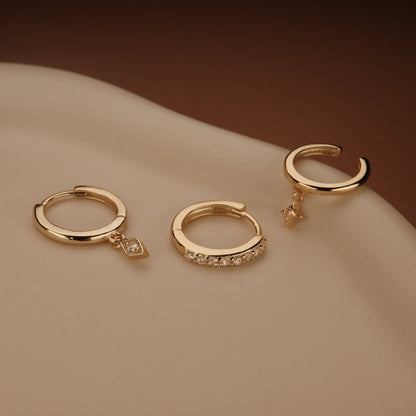 The Gold Earring Set as an anniversary gift in 18K Gold Vermeil. Tarnish-resistant, made for keeping.