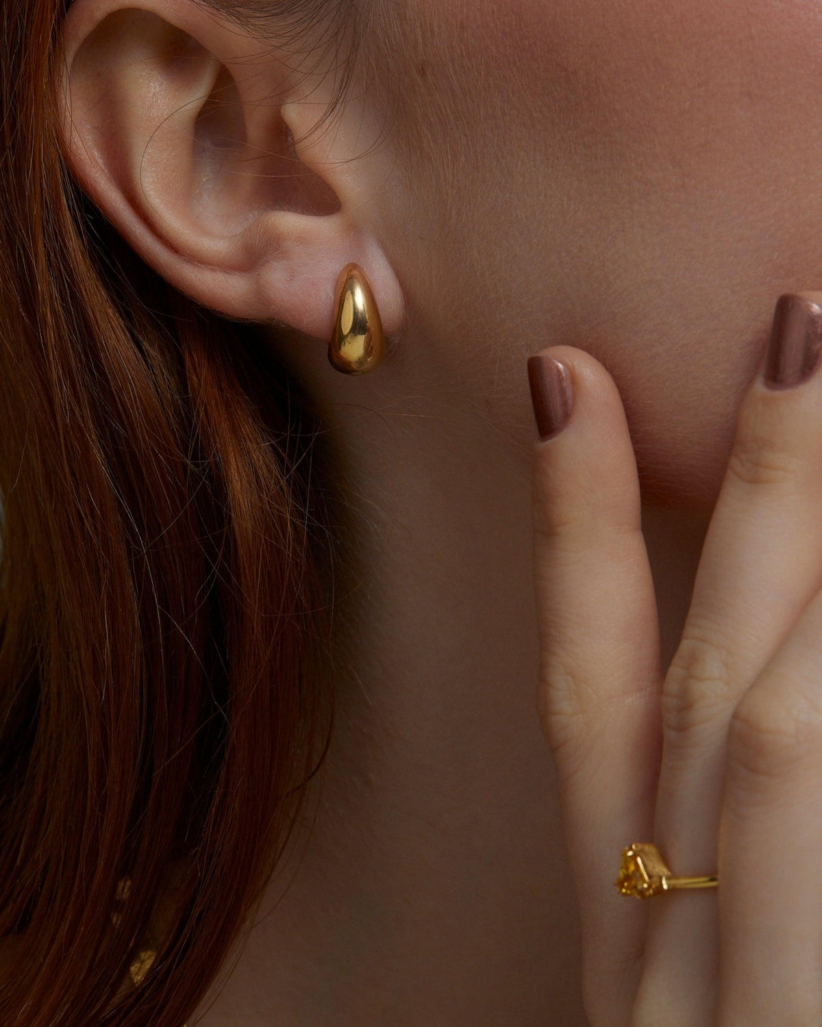 Gold Hinged Huggie Earrings as a thoughtful birthday gift in 18K Gold Vermeil. Hypoallergenic for sensitive ears.
