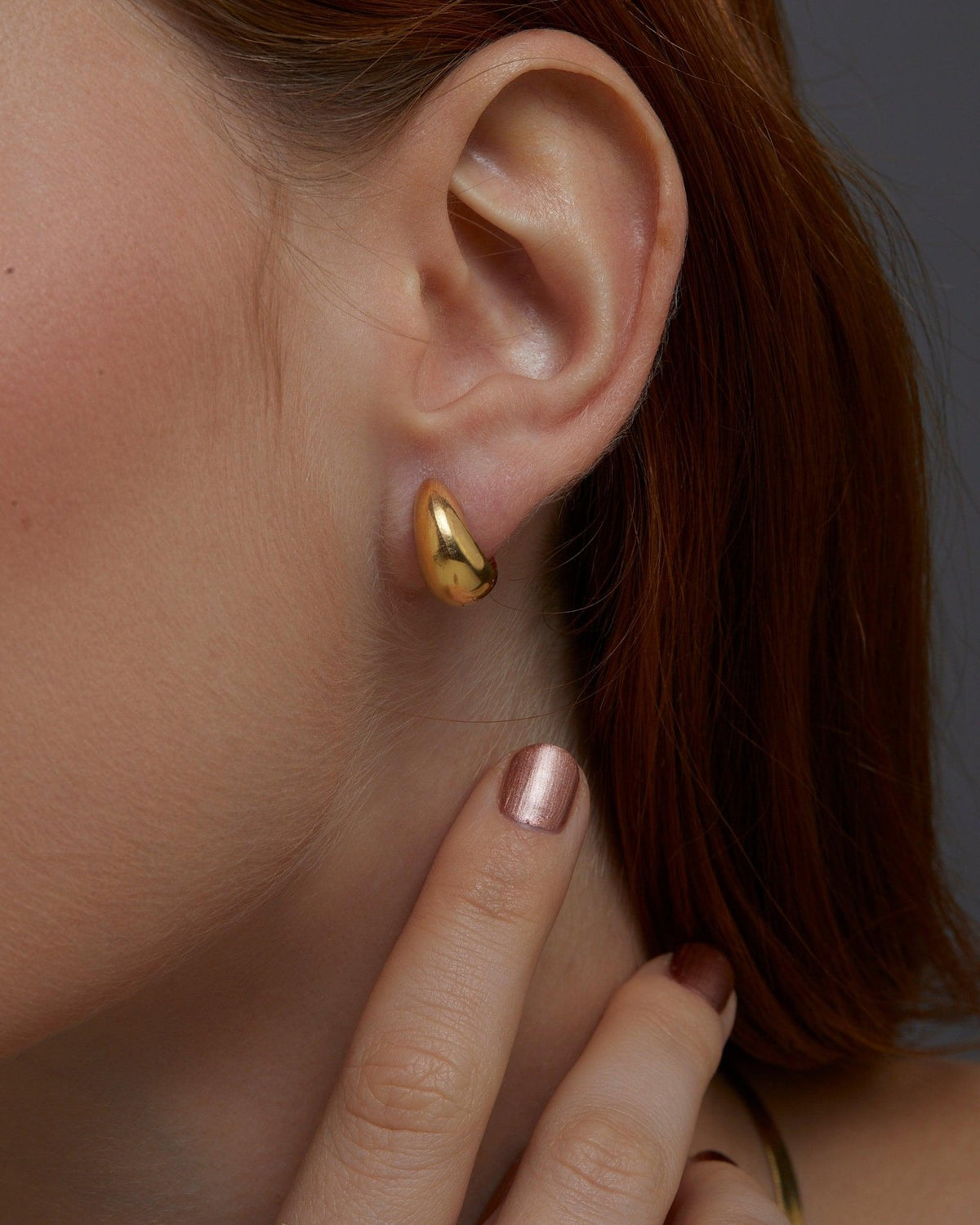 Gold Hinged Huggie Earrings in Glamour Jewelry House gift box — 18K Gold Vermeil anniversary gift. No green marks.
