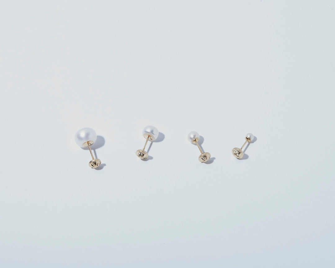 14K Gold Pearl Stud Earrings as a thoughtful birthday gift in 14K Solid Gold with Freshwater Pearl. No plating to wear off.