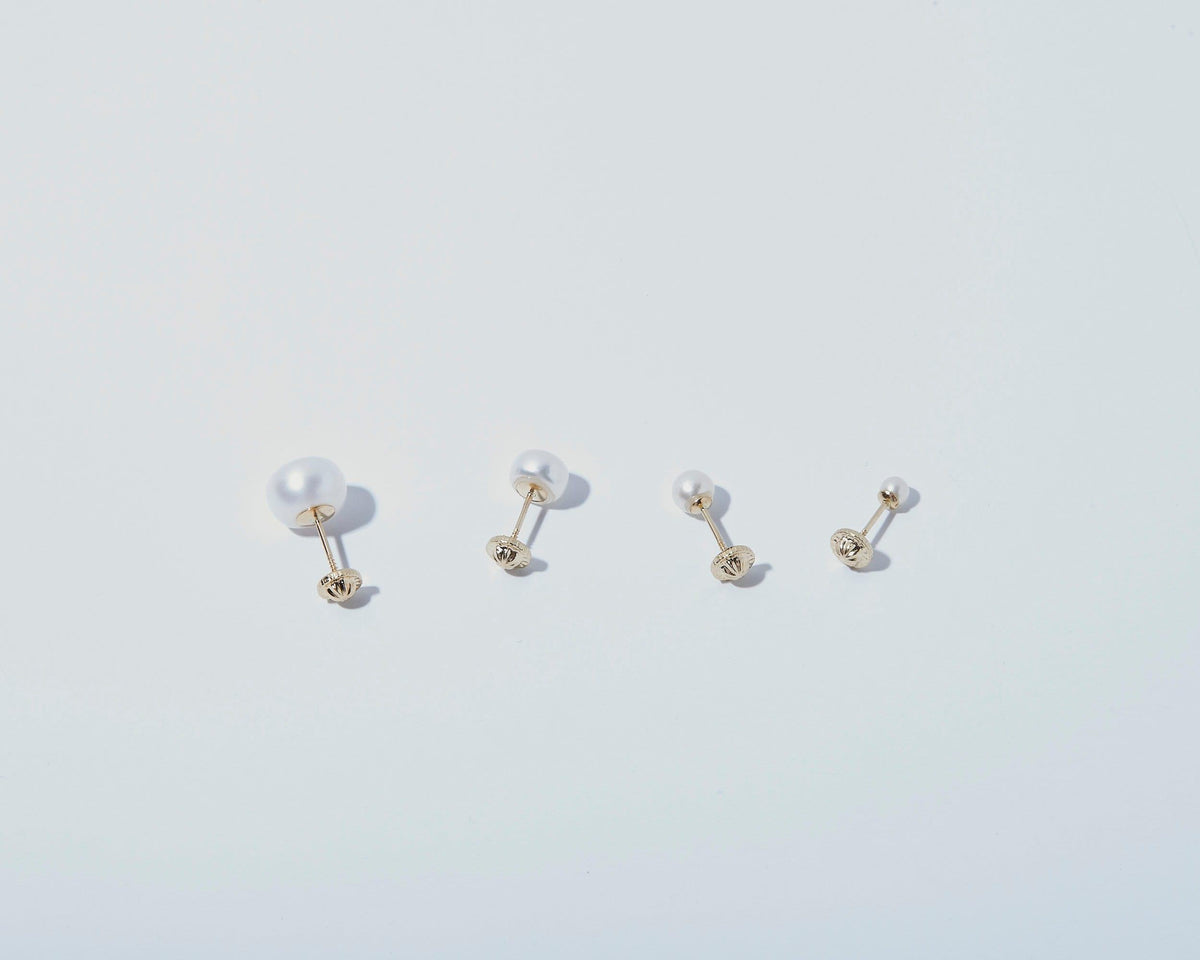 14K Gold Pearl Stud Earrings as a thoughtful birthday gift in 14K Solid Gold with Freshwater Pearl. No plating to wear off.
