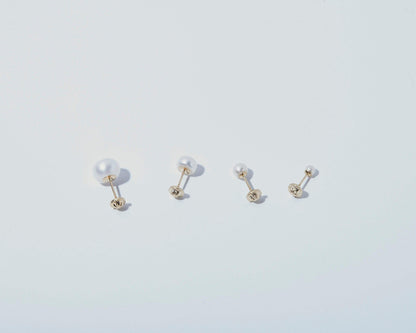 14K Gold Pearl Stud Earrings as a thoughtful birthday gift in 14K Solid Gold with Freshwater Pearl. No plating to wear off.