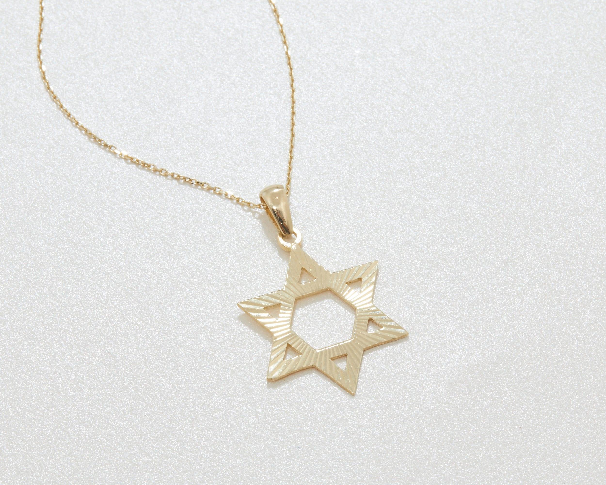 The Gold Star of David Necklace styled in 18K Gold Vermeil — elegant everyday jewelry. Hypoallergenic, no green marks.