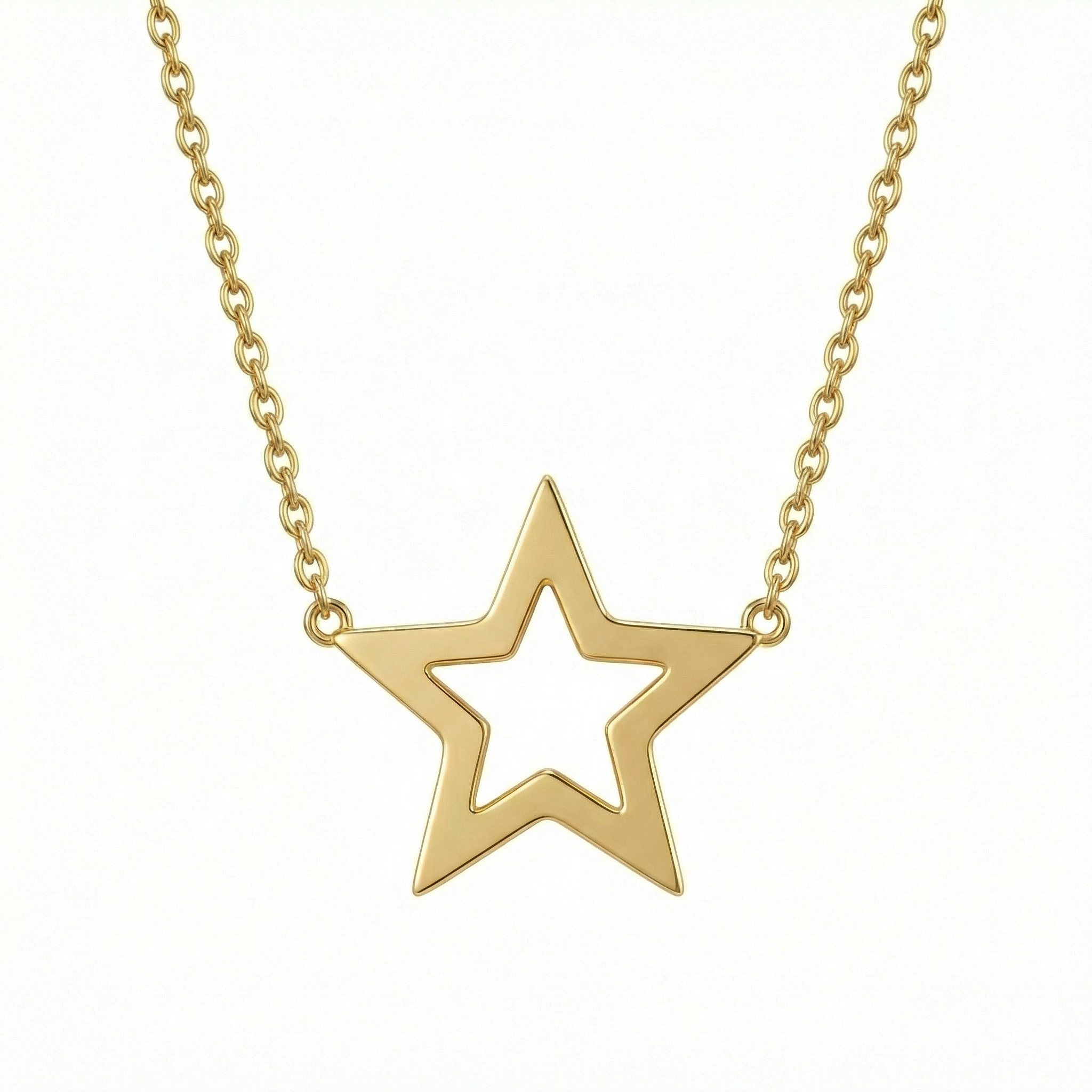 Gold Star Pendant Necklace in 18K Gold Vermeil. Tarnish-resistant, perfect for daily wear.