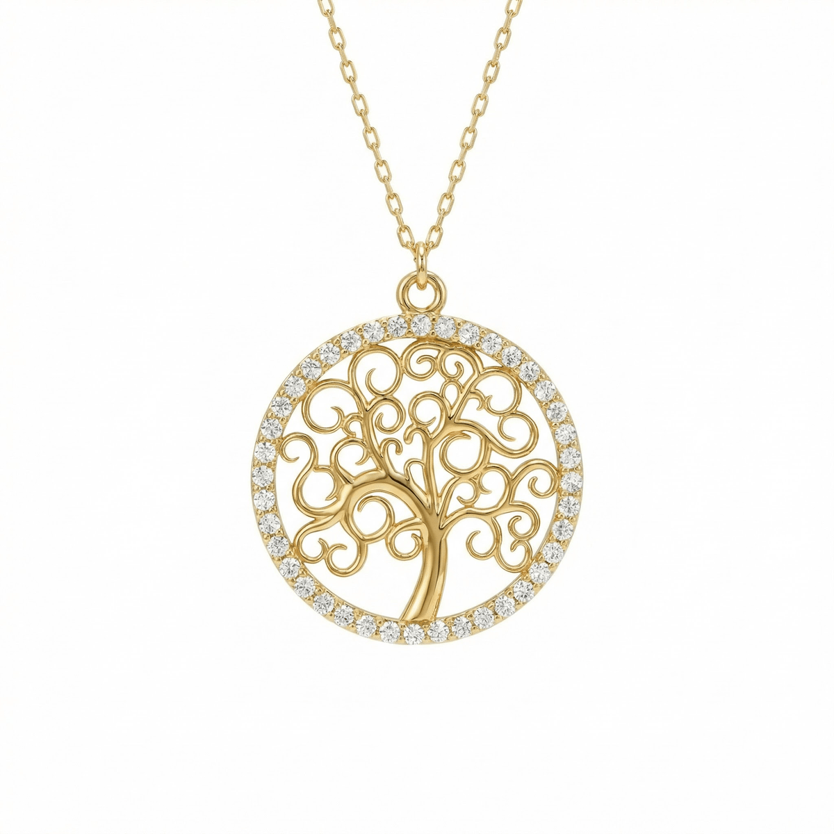Gold Tree of Life Necklace in 18K Gold Vermeil. Tarnish-resistant, perfect for daily wear.