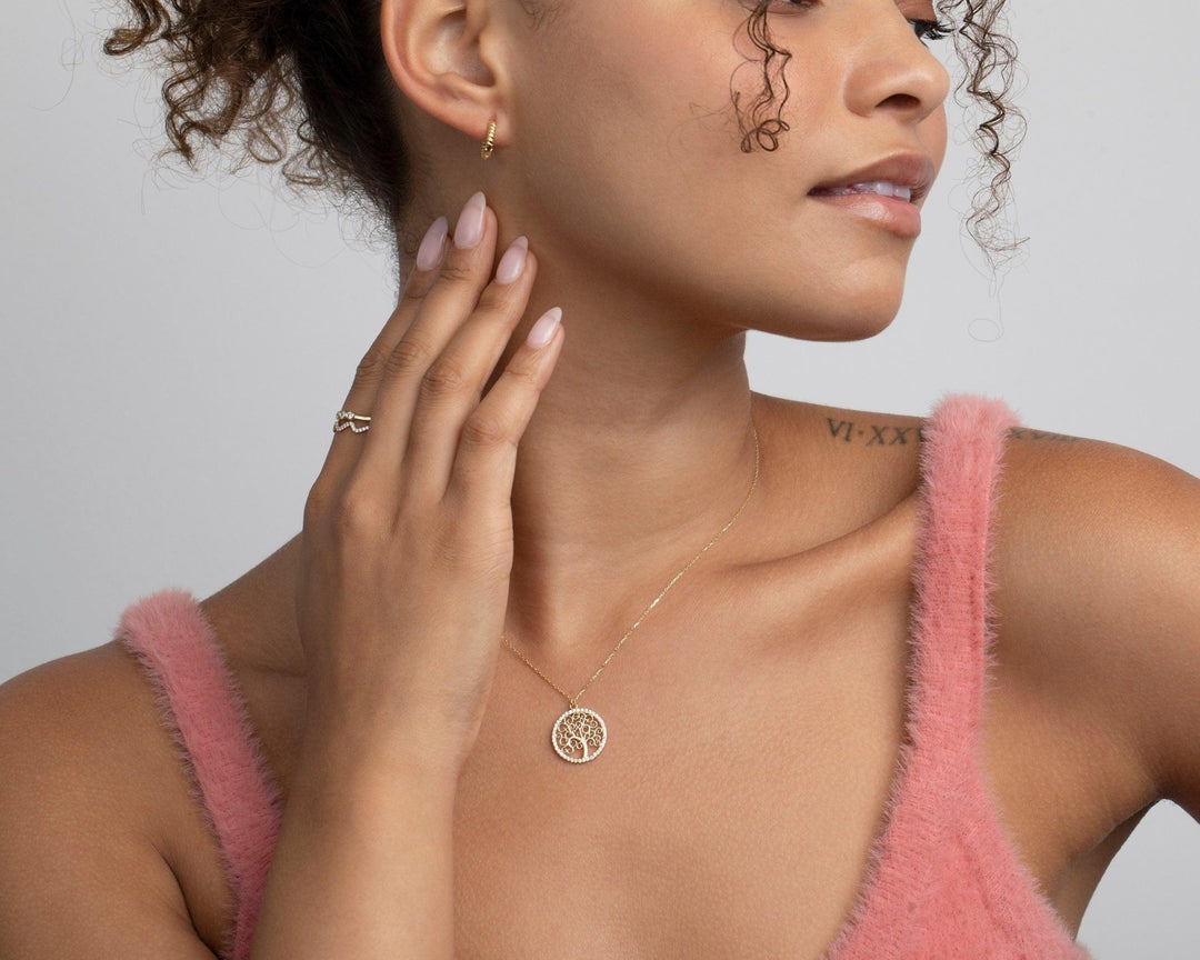 Gold Tree of Life Necklace in Glamour Jewelry House gift box — 18K Gold Vermeil mother's day gift. Tarnish-resistant.