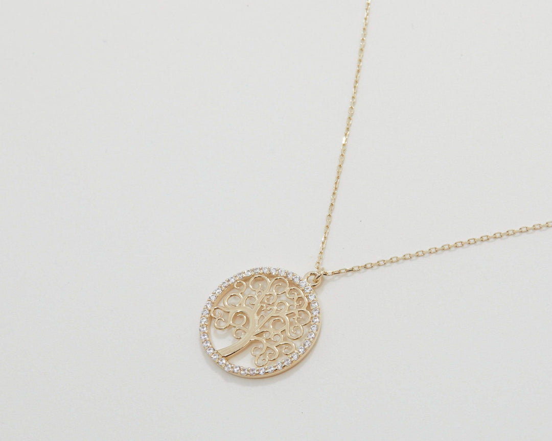 The Gold Tree of Life Necklace as a mother's day gift in 18K Gold Vermeil. Safe for sensitive skin, made for keeping.
