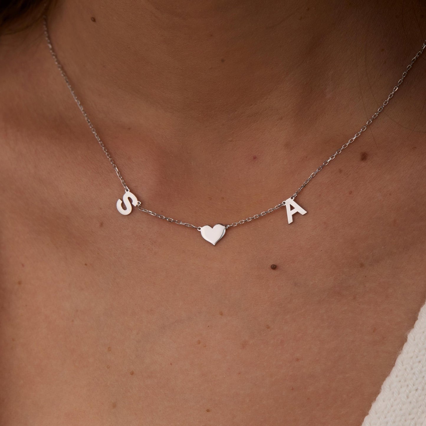 The Heart and Initial Necklace as a wedding gift in 18K Gold Vermeil. Safe for sensitive skin, made for keeping.