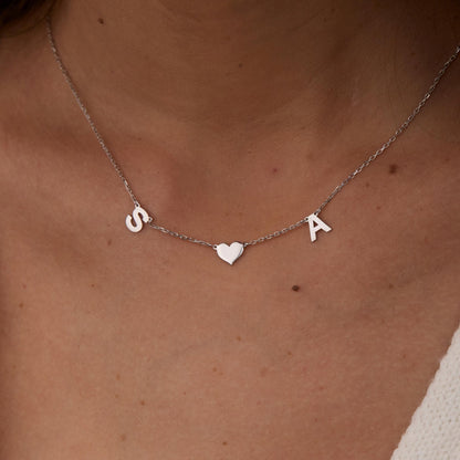 The Heart and Initial Necklace as a wedding gift in 18K Gold Vermeil. Safe for sensitive skin, made for keeping.
