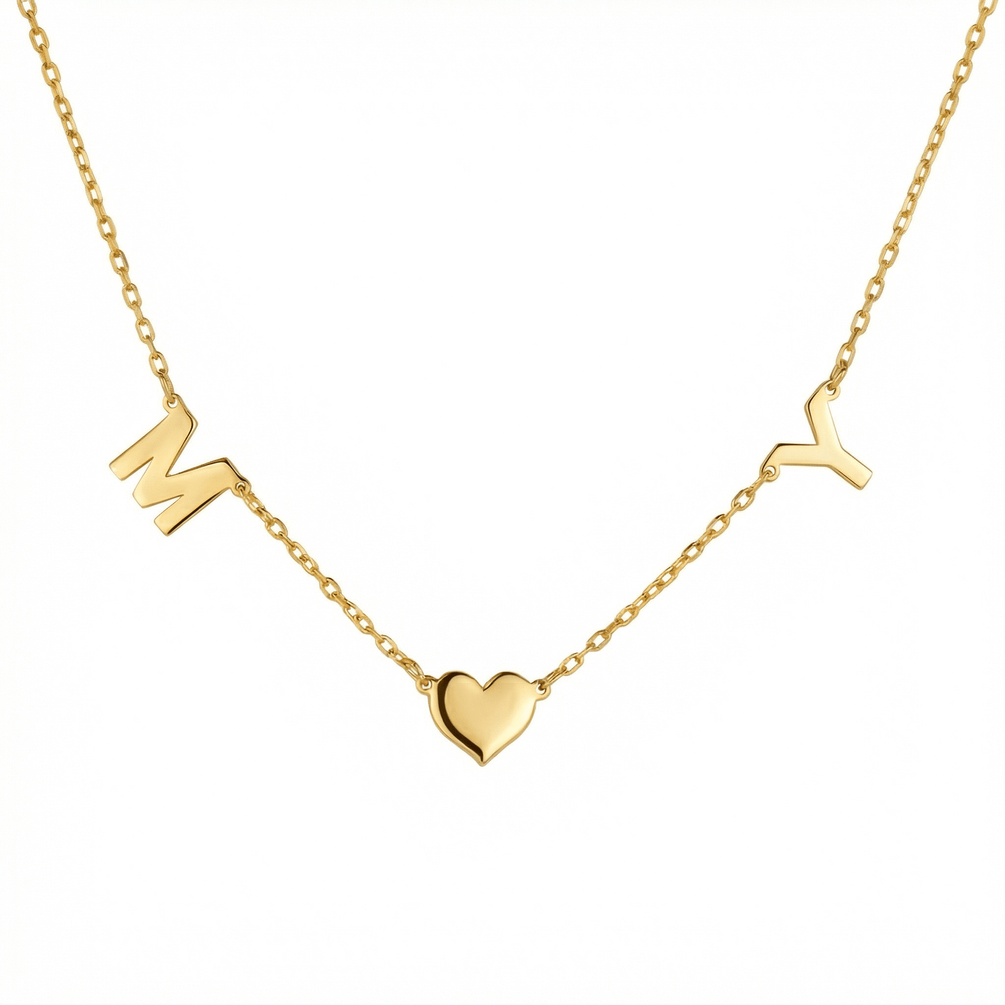 Heart and Initial Necklace in 18K Gold Vermeil. Tarnish-resistant, perfect for daily wear.