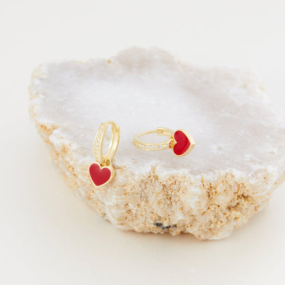 The Heart Dangle Earring as a wedding gift in 18K Gold Vermeil. Tarnish-resistant, made for keeping.
