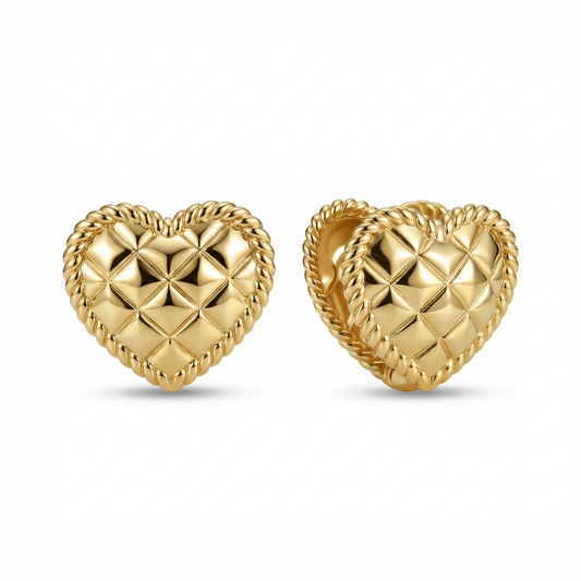 Heart Earring in 18K Gold Vermeil. No green marks, perfect for daily wear.