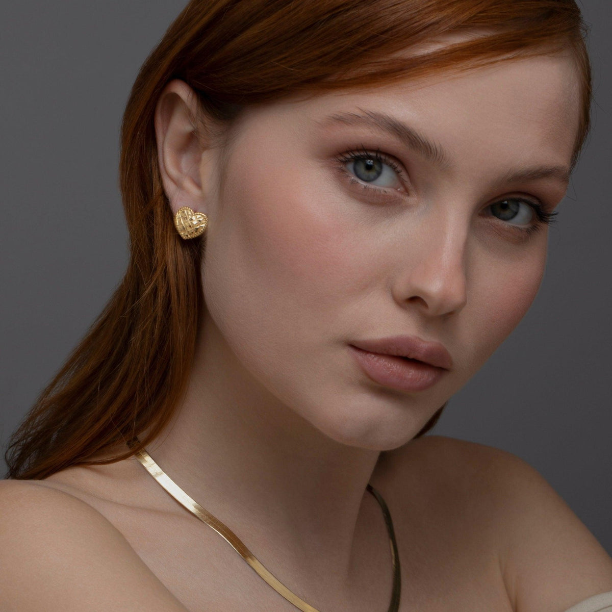 Heart Earring as a thoughtful birthday gift in 18K Gold Vermeil. Hypoallergenic for sensitive ears.